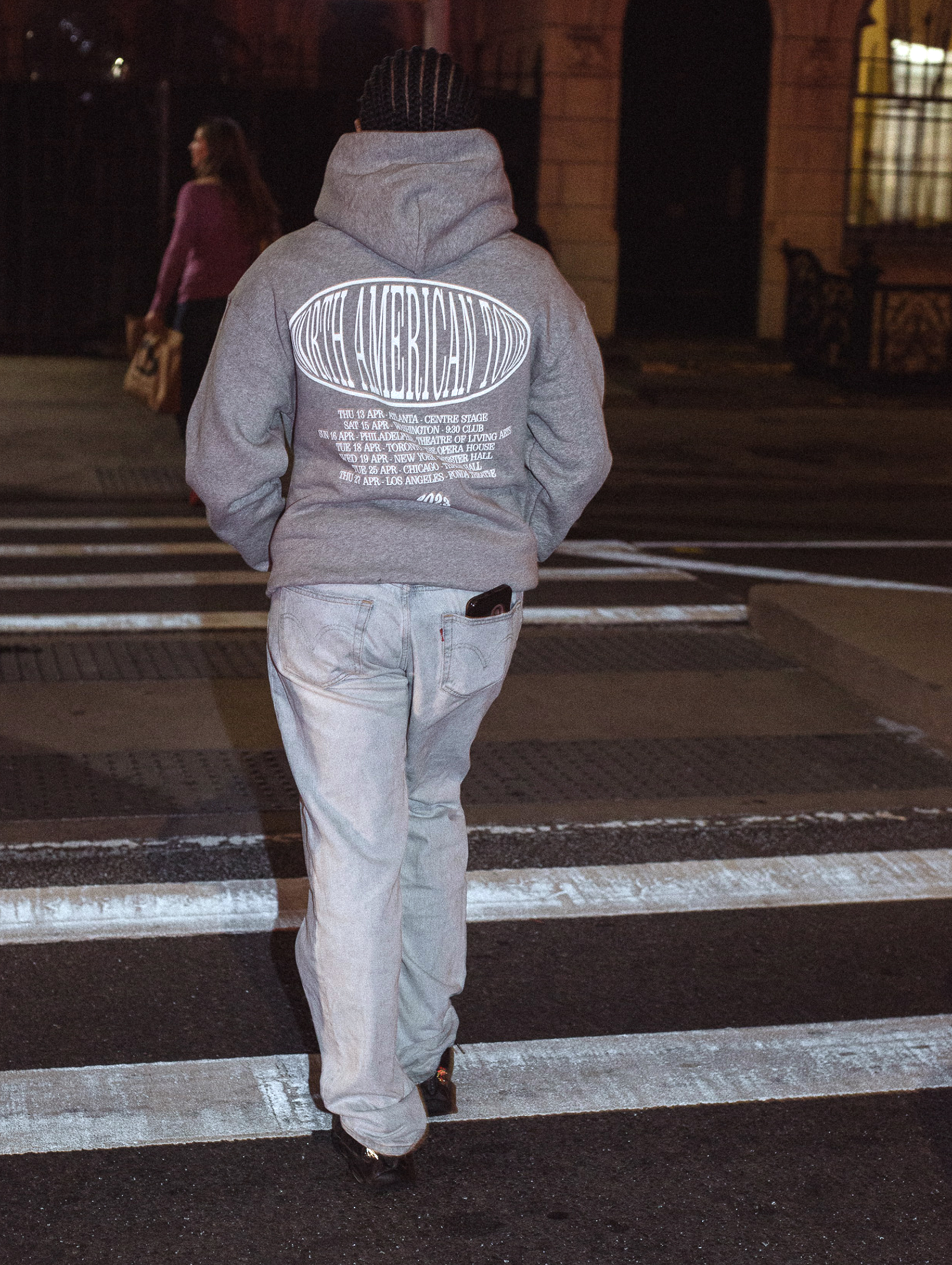 North America Tour Hoodie: Heather Grey Back